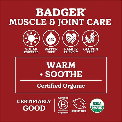 Badger - Sore Muscle Rub, Cayenne Pepper and Ginger, Organic Sore Muscle Rub, Warming Balm, Muscle Relief Balm, Warming Muscle Rub, 0.75 oz (2 Pack)