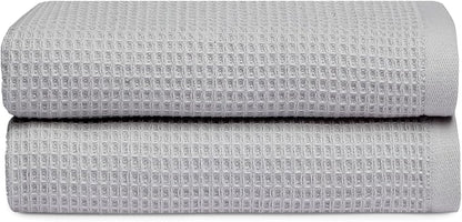Cozy Earth Waffle Hand Towels - 60% Cotton 40% Viscose from Bamboo Hand Towels 20 x 30 Inches - Soft & Absorbent Terry, Reversible Mini Textured Waffle & Weave Pattern - 2 Pack