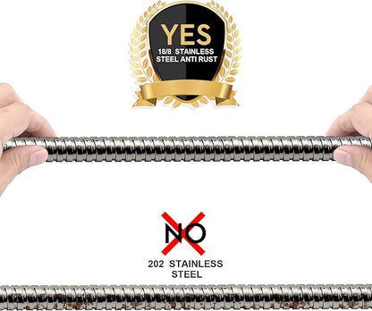 Shower Hose, 79 Inches Extra Long Stainless Steel Handheld Shower Head Hose with Brass Insert and Nut - Durable and Flexible(Brushed Nickel)