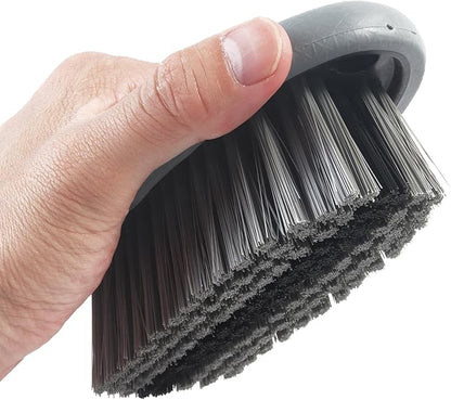 Carpet and Interior Cleaning Brushes, car Cleaning Brushes, Carpet Washing Brushes, Hard Bristle Detail Brushes, car and Home Interior Leather Brushes (Grey)