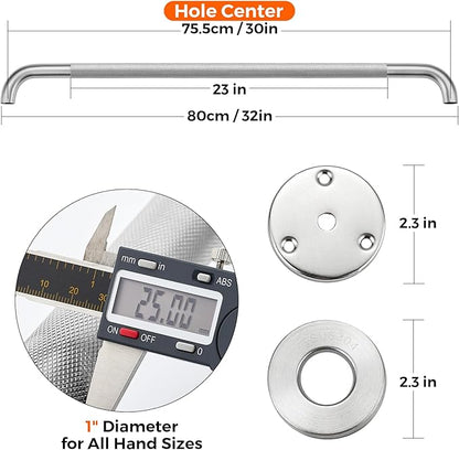 Grab Bars for Shower, 2 Pack 32-Inch Anti Slip Shower Handles for Elderly, Safety Shower Grab Bar, Stainless Steel Handicap Grab Bars for Bathroom,Toilet (Brushed Nickel, 1" Diameter)