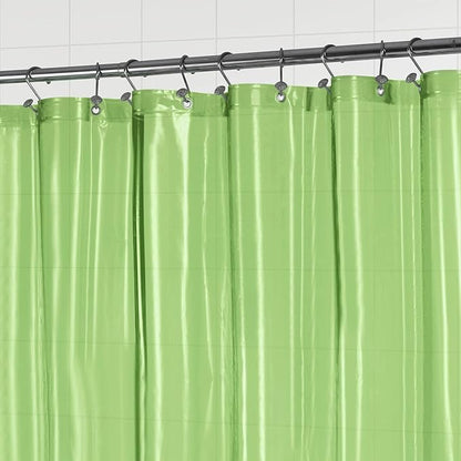 Barossa Design Clear Green Shower Curtain Liner - PEVA Heavy Duty Shower Liner with 6 Magnets and Metal Grommets, 72" x 72" Waterproof Bathroom Curtains - Clear Green
