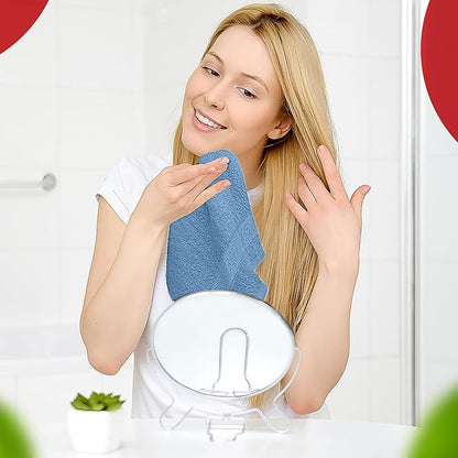 RIVERSIDE 12 Pack Premium 100% Cotton Face Washcloths, 550 GSM, 12 x 12 Inches, Soft, Absorbent Towels for Body & Shower, Bathroom Wash Clothes, Durable Face Towels Set for Spa, Gym, Medium Blue