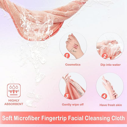 Nugilla Makeup Remover Cloth 12 x 12 Inch, Reusable Makeup Remover Towels for Washing Face, 6 Pack Washable Microfiber Face Cloth Fast Drying Washcloth, Brown/Coral/Green