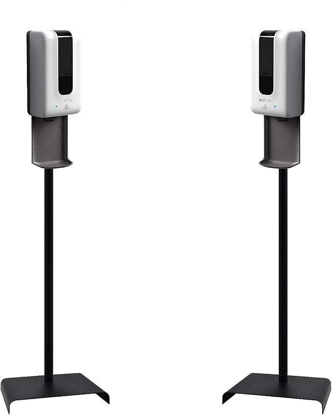Luxton 2 Pack Automatic Hand Sanitizer Dispenser/Soap Dispenser - Sanitizing Station - Floor Stand, Drip Catcher - Touchless Auto Sensor, Refillable 1200ml Bottle - Portable White