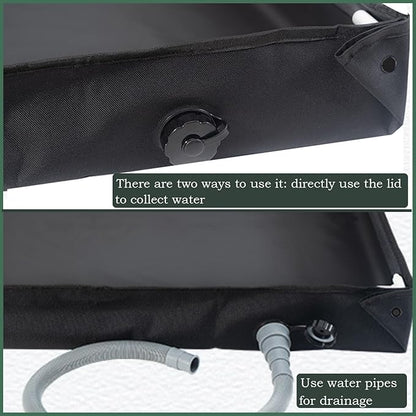 Portable Shower Pan, Foldable Outdoor Shower Floor with Drain & Storage Bag, RV Shower Pan Camping Shower Base for Outdoor, Indoor, Camping, Beach, Pet Bath