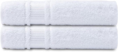 Melissa Linen, 2 Piece Hand Towel Set, 100% Turkish Cotton Face Hand Towels for Bathroom, 20 in x 35 in, Absorbent, Quick Dry, Durable and Soft, Spa and Hotel Quality, Bright White