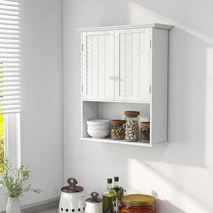 Safeplus 28" H x 23.5" W Wall Mount Medicine Cabinets with Adjustable Shelf and 2-Door for Bathroom Laundry Living Room