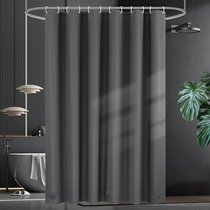 UFRIDAY Dark Grey Long Shower Curtain Liner Premium PEVA 72 x78 inch,Heavy Duty Shower Curtain with 3 Weighted Magnets, Plastic Waterproof Grey Shower Curtains for Bathroom with 12 Hooks