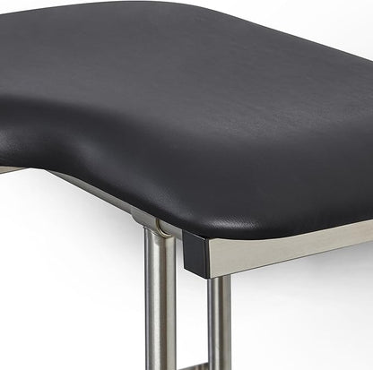 28" x 22.5" Black Padded Wall Mount Folding Right-Handed Transfer Bench Shower Seat with Legs, ADA Compliant