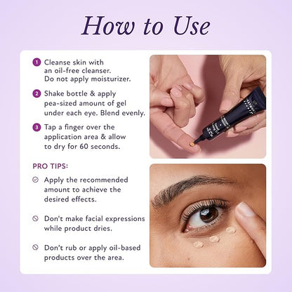 Westmore Beauty 60 Second Effects Tinted Firming Gel - Under Eye Cream For Puffiness And Bags Under Eyes - 20 mL Light to Medium - 0.68 Fl Oz
