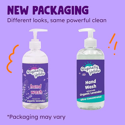 Originally Yellow Plant-Based Hand Soap All Natural Infused with Organic Lavender | Gentle Natural Hand Soap | Pet & Baby-Safe Soap, 16 Fl Oz (3-Pack)