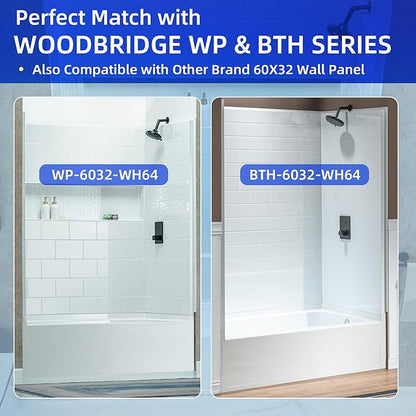 WOODBRIDGE 60” x 32” Alcove Soaking Bathtub in white with Right-Hand Drain Hole