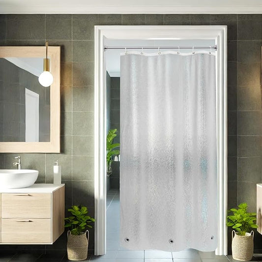 AooHome Shower Stall Curtain Liner for Small Size 36x72 Inch, 8G Eva Half Shower Curtain Frosted Pattern Narrow Standing Single Water Repellent Shower Liner, Semi Transparent