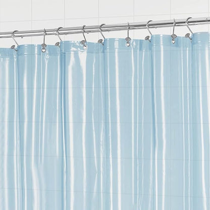 Barossa Design Clear Blue Shower Curtain Liner - PEVA Heavy Duty Shower Liner with 6 Magnets and Metal Grommets, 72" x 72" Waterproof Bathroom Curtains - Clear Blue