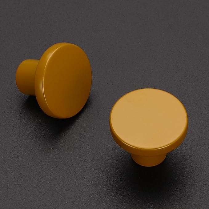 Ravinte 15 Pack Cabinet Knobs Earthy Yellow Kitchen Cabinet Knobs Round Dresser Drawer Pulls Closet Door Pulls 1-1/5 Inch