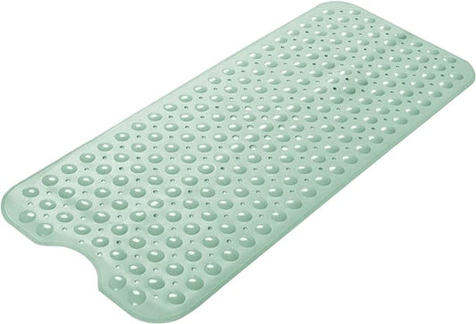AmazerBath Shower Mat Non Slip 40 x 16 Inches, Shower Stall Mats with Suction Cups and Drain Holes, Non Slip Bath Mat for Tub for Elderly & Kids, Mint Green
