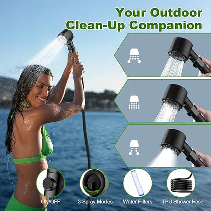 Portable Shower for Camping, 5 Gal/20 L Solar Heating Camping Shower Bag with Shower Pump, Portable Shower Head, Essential for Camping,Festivals, Overlanding, Beach Trips