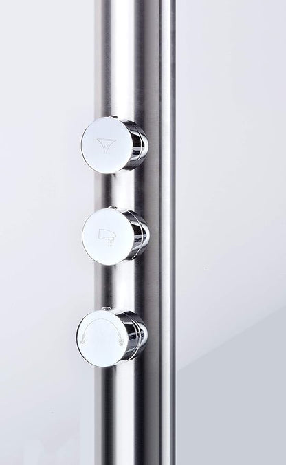 Wayime 85" Separable&Composable Free-Standing Brushed Stainless Steel 304 Waterfall Outdoor Shower with DOE Certificate
