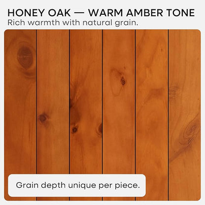 Homeforia Oak Floating Shelves 42 inch Long, High End Solid Real Wood 42inch Floating Shelves for Wall Mounted, Honey Oak Wooden 42in Floating Shelf, Heavy Duty Bracket, 42 X 6.5 X 1.75 in, Set of 3