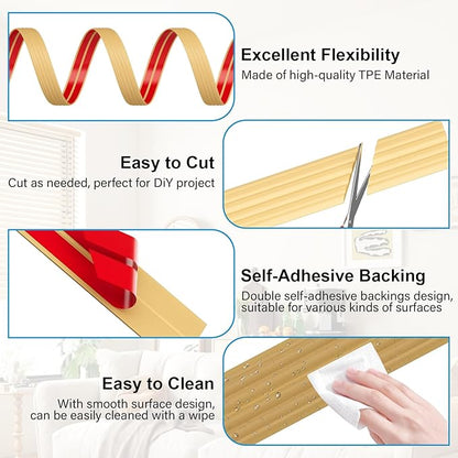 10FT Flexible Wall Corner Protector Moulding Trim, Peel and Stick Inside & Outside Wall Corner Guards Edge Protector,Self Adhesive Molding Trim Strip for Edge Ceiling