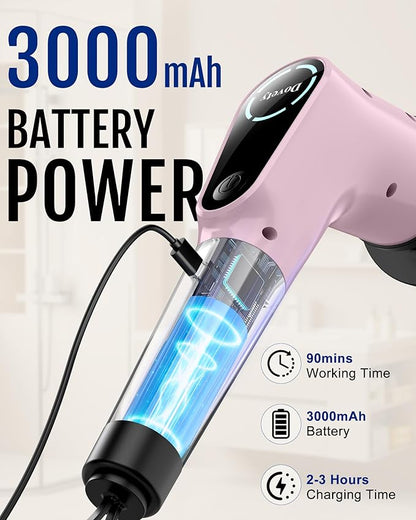 Dovety Electric Spin Scrubber, Cordless Cleaning Brush, Shower Scrubber with 8 Replaceable Brush Head, Power Cleaning Brush with Extension Handle, 2 Adjustable Speed, for Bathtub Grout Tile Floor