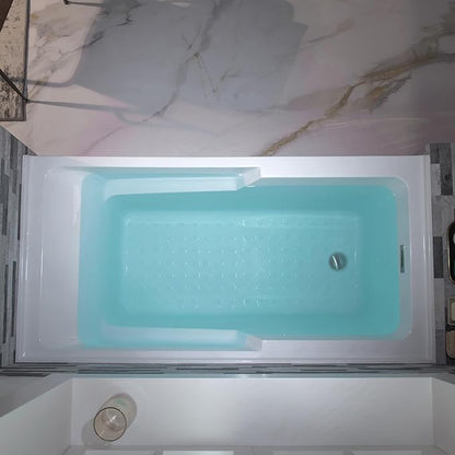 WOODBRIDGE 60" Acrylic Rectangular Alcove Soaking Bathtub in White with Left Drain, Brushed Nickel pop-UP Drain Included BA6030L