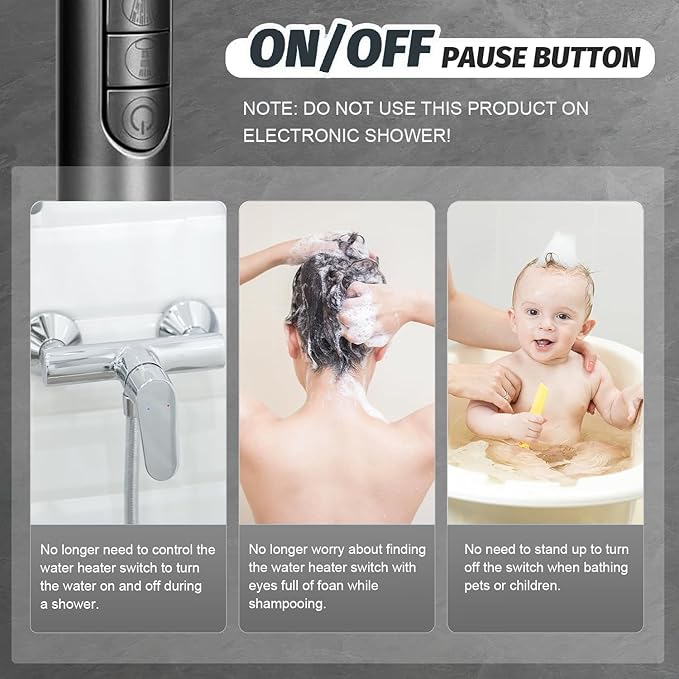 Filtered Shower Head with Handheld, Multi-Mode High Pressure Shower Heads with 60 Inch Shower Hose, Hard Water Filtered Showerhead with ON/OFF Switch to Clean Corner, Tub and Pets, Dark Gray