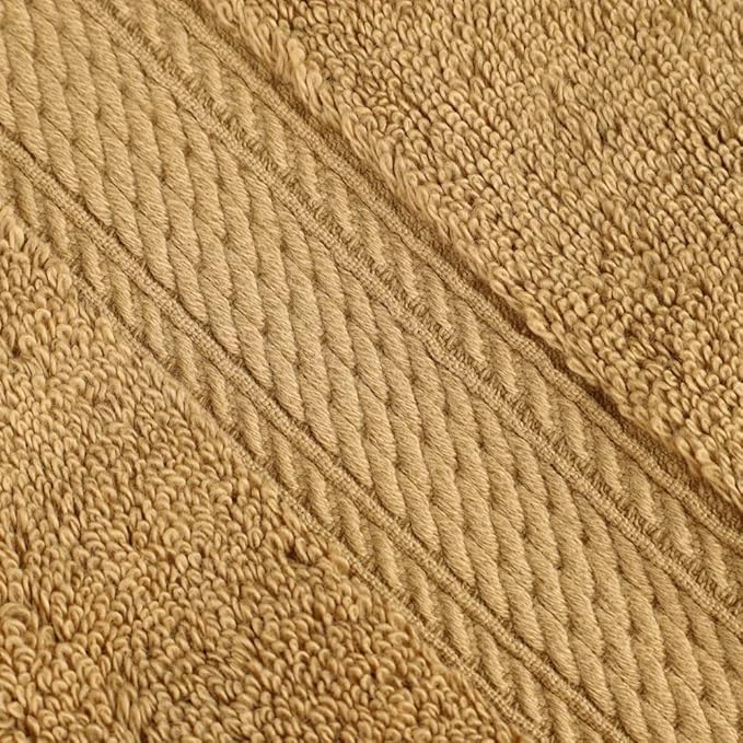 Superior Egyptian Cotton Pile Hand Towel Set of 4, Ultra Soft Luxury Towels, Thick Plush Essentials, Absorbent Heavyweight, Guest Bath, Hotel, Spa, Home Bathroom, Shower Basics, Toast
