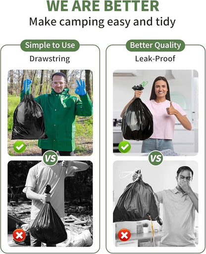 Camping Toilet Bags Poo Gel Set, 35 Count Portable Toilet Bags with 35 Count Camping Toilet Gel, 10 Gallon Composting Toilet for Portable Outdoor Hiking