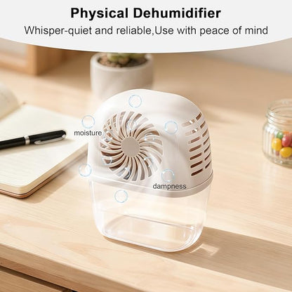 Humidity Absorber with 2 Pack Moisture Absorber Refills Tablets, 15.9oz- 7"H × 5.5"W Mini Dehumidifier, Bathroom Moisture Absorber – Prevents Excess Moisture And Fragrance Free