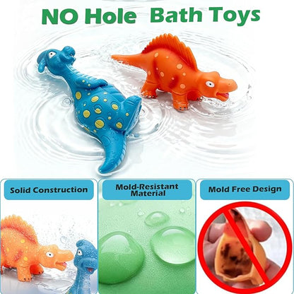 Dinosaur Bath Toys for Toddler Kids: No Hole Mold Free Bathtub Toys