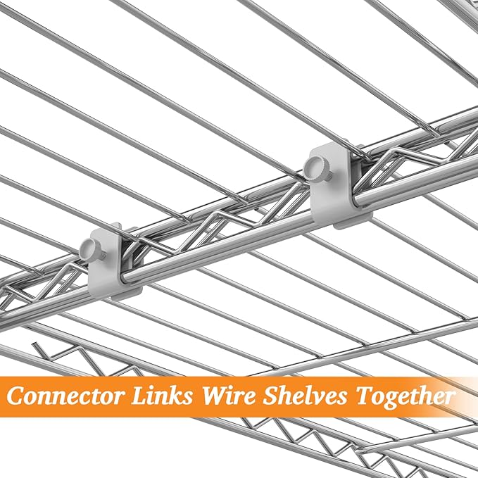 Homdox Heavy Duty Metal Shelves for Storage, 5 Tier Storage Racks and Shelving, Adjustable Wire Shelving Unit, Garage Rack Pantry Shelves Kitchen Shelving, 18"x72"x72", Silver Gray