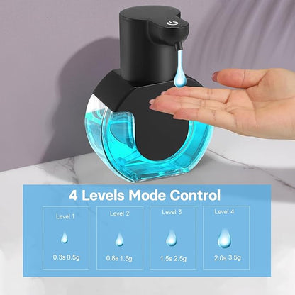Automatic Soap Dispenser Touchless,14.2oz/420ML Auto Liquid Soap Dispenser,Rechargeabled Wall Mounted Smart Pump for Bathroom Kitchen,Black