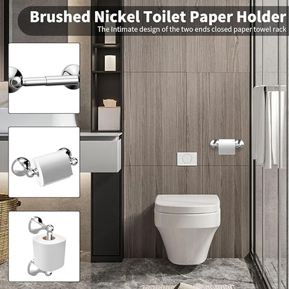 Newfun 8-Pieces 24" Bathroom Hardware Set, Bathroom Accessory Set, Includes 24" Adjustable Bath Towel Bar, Towel Rings Wall Mounted, Toilet Paper Holder, Robe Towel Hooks (Polished Chrome)