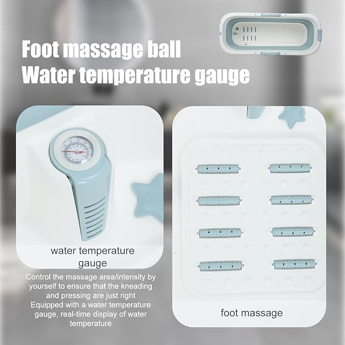 Portable Bathtub for Adult, Large Collapsible Tub, Portable Tub for Adults, Tub for Shower, Sweat Steaming Spa Sweat Steaming Bathtub, Effortless Folding Bathtub, Hot Bath, Ice Bath (Blue 50'')