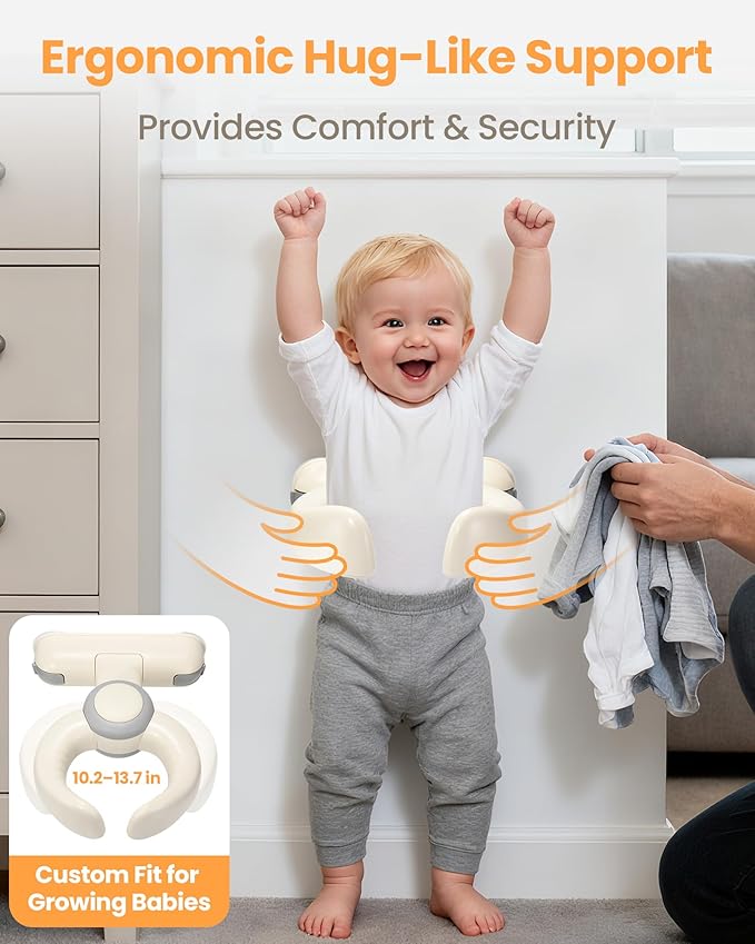 Baby Shower Stand for Infant to Toddler 6–36 Months, Wall-Mounted Baby Bath Stand Support with Adjustable Height & Powerful Suction, Space-Saving Easy Clean Design, Baby Shower Gifts,Gray