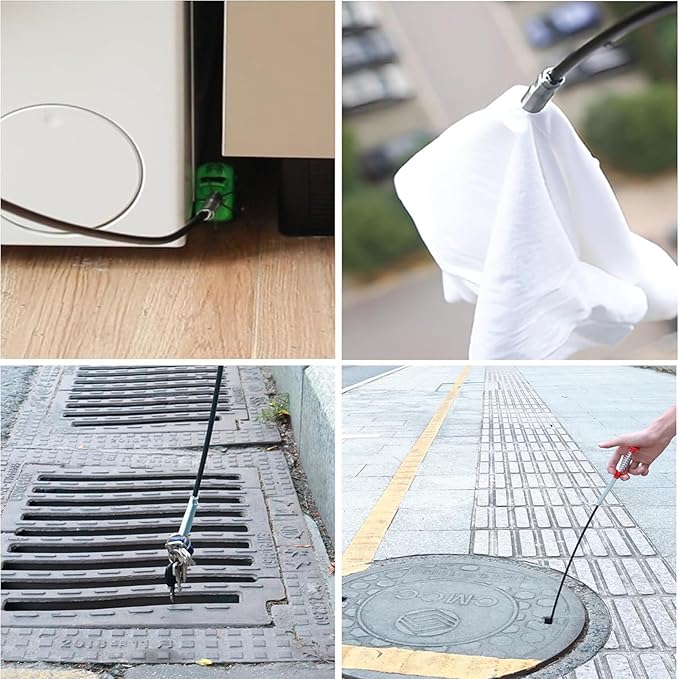 Drain Snake,61 inch Flexible Grabber Claw Pick Up Reacher Tool,Drain Clog Remover - Gutter Cleaning Tools for Home Sink, Bathroom Tub,Drain, Toilet, Tight Spaces