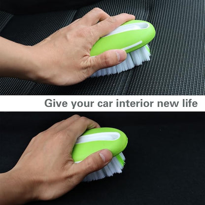 Carpet and Interior Cleaning Brushes, car Cleaning Brushes, Carpet Washing Brushes, Hard Bristle Detail Brushes, car and Home Interior Leather Brushes (Green)