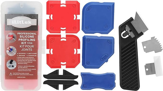 Caulking Tool Kit Silicone Sealant Finishing Tool Set Silicone Profiling Kit Grout Sealing Smoother Caulk Application Tool for Kitchen Bathroom Floor Window Sink Joint Toilet