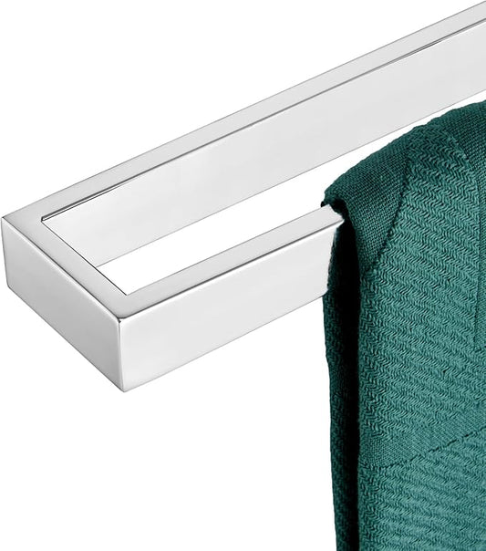 KOKOSIRI Towel Holder Chrome Bath Towel Bar Rack 24-Inch Kitchen Holder Polished Stainless Steel for Bathroom Hardware Wall Mounted, 1 Pack B4008CH-L24