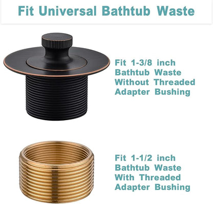BESTILL Lift and Turn Bathtub Drain Bath Tub Trim Set Conversion Kit, Oil Rubbed Bronze