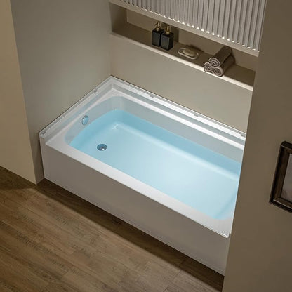 WOODBRIDGE 60” x 32” Alcove Soaking Bathtub in white with Left-Hand Drain Hole