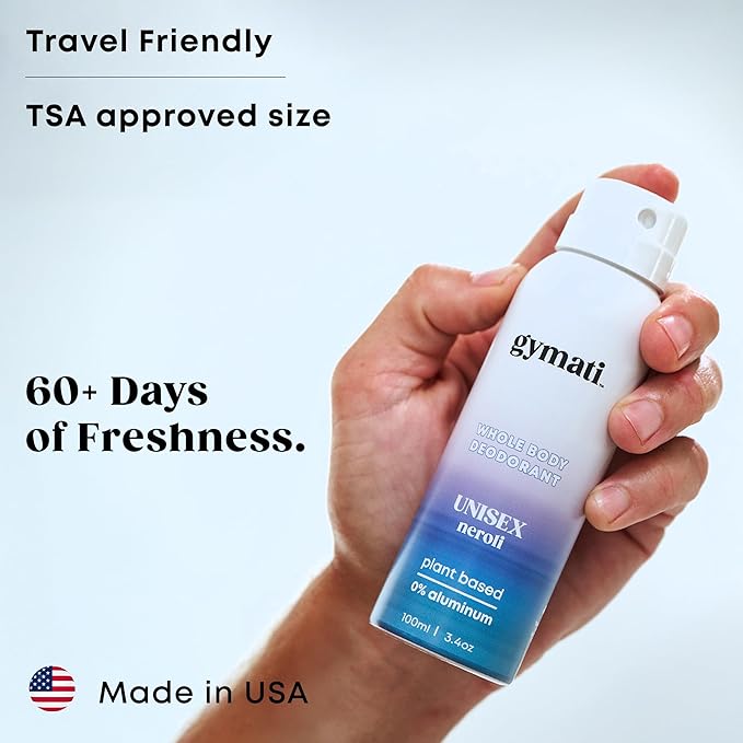 Gymati Fitness Body Deodorant Spray Aluminum Free - Men & Unisex - Pack of 2
