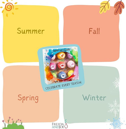 Happy Day Fizzers Aromatherapy Large Bath Bomb Gift Set for Women – Relaxing Aromatherapy Home Spa Birthday Christmas Gifts for Mom (Happy Day Fizzer 2.0)