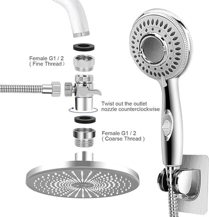 Shower Head Sink - Faucet Bathtub, Hose Sprayer Attachment with 9 Adapters, 79" Hose for Hair Washing, Pet Dog Rinse & Baby Bath, ON/OFF Extension for Tub Faucet, Utility Sink, Laundryroom, Garden