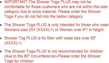 Shower Toga - Wearable Shower Garment, Privacy RV & Camping Shower, Surf Poncho, Shower Tent, or Portable Changing Room