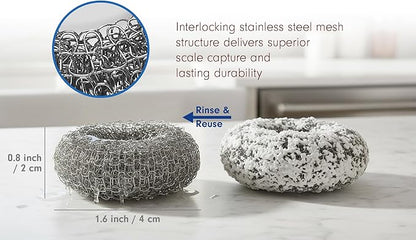 Tredoni Reusable Limescale Remover Ring 0.8x1.6 - Boiler/Kettle Furring Descaler Stainless Steel Mesh 2x4cm