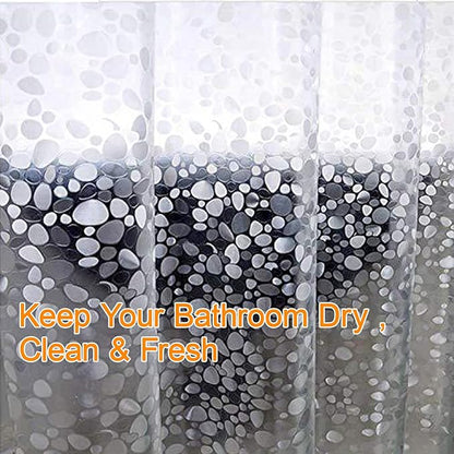 Bostofy EVA 3D Waterproof Shower Curtain Liner, Clear Extra Long Bathroom Shower Liner with Rustproof Metal Gromments and Weighted Magnet,72”Width x 84”Length
