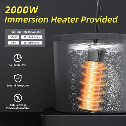 Portable Hot Shower Tent for Camping,Pop Up Privacy Tent with Rechargeable Camping Shower with 2000w Immersion Water Heater